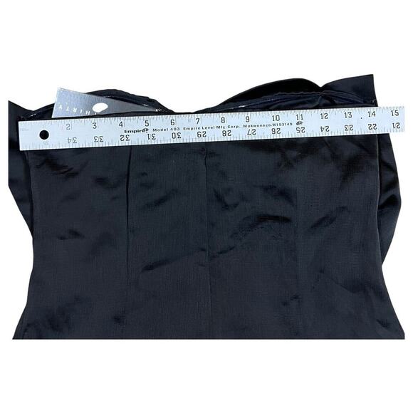 Thirty Thirty Mini Short Black Dress Satin Bow Front Party Semi Formal Strapless - Picture 6 of 7